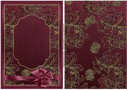 Rich Baroque Background & Card Front - Wine
