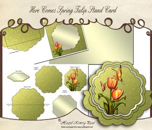 Here Comes Spring Tulip Stand Card
