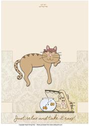 Comical Cats Column Fold Card