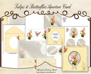 Tulips & Butterflies Aperture/shaker Card
