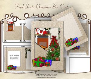 Tired Santa Christmas Box Card