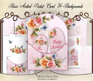 Roses Arched Pocket Card & Backgrounds