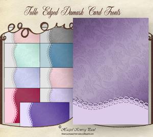 Tulle Edged Damask Card Fronts