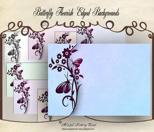 Butterfly Flourish Edged Backgrounds