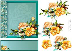 Large Floral Decoupage Easel