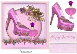 Pretty in Pink Decoupage Card Front