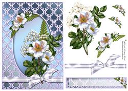 Wild Rose Decoupage Card Front/topper