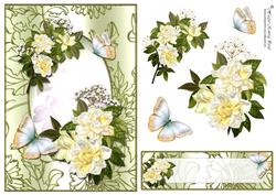 Gardenia Garden Decoupage Card Front
