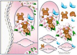 Sleeping Mouse Decoupage Card Front/topper