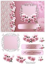 Beautiful Magnolias Decoupage Card Front/topper