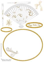 Gold Swirl Fan Wobble Card - Mother's Day/birthday