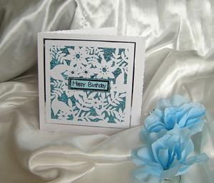 Square Leaf & Flower Window Card