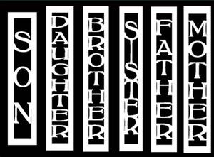 Set Of 6 Vertical Relative Toppers