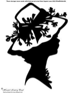 Lady In Hat Silhouette Topper - 01