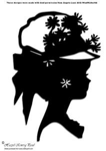Lady In Hat Silhouette Topper - 02