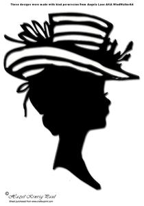 Lady In Hat Silhouette Topper - 08
