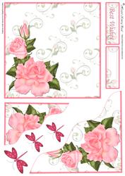 Dragonflies on Roses Corner Stacker