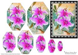 Watercolour Lilies Octagon Decoupage