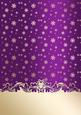 Golden Snowflakes Christmas Card Front (purple)