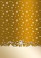 Golden Snowflakes Christmas Card Front (coffee)