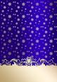 Golden Snowflakes Christmas Card Front (blue)