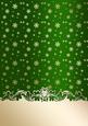 Golden Snowflakes Christmas Card Front (green)