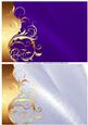 Golden Flourish Satin Backgrounds (indigo & Lavender)