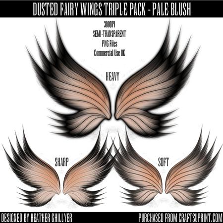 Dr00007 Dusted Fairy Wings Triple Pack - Pale Blush