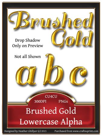 Brushed Gold Lowercase Alphabet