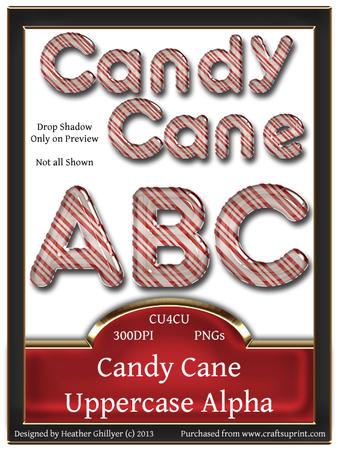 Candy Cane Uppercase Alphabet