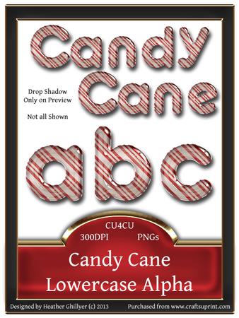 Candy Cane Lowercase Alphabet