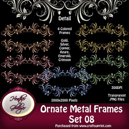 Ornate Metal Frames Set 08