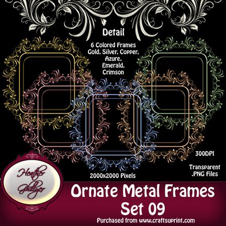 Ornate Metal Frames Set 09