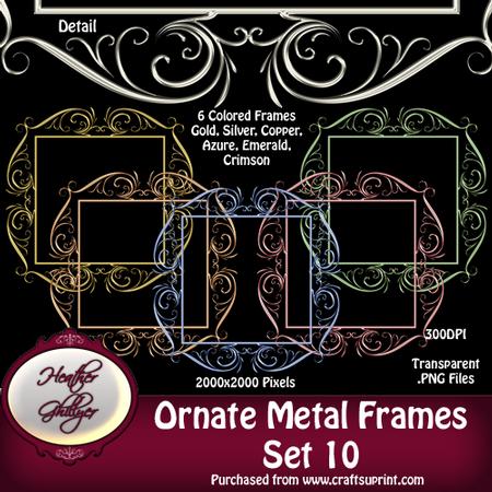 Ornate Metal Frames Set 10