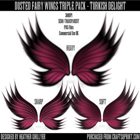 Dr00012 Dusted Fairy Wings Triple Pack - Turkish Delight