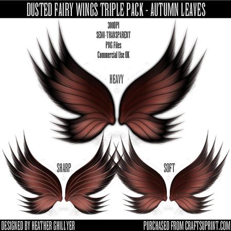 Dr00013 Dusted Fairy Wings Triple Pack - Autumn Leaves