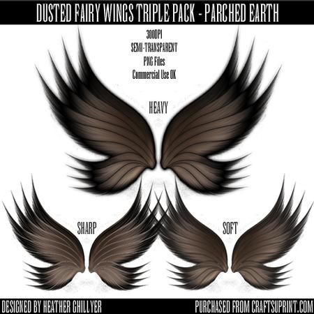 Dr00020 Dusted Fairy Wings Triple Pack - Parched Earth