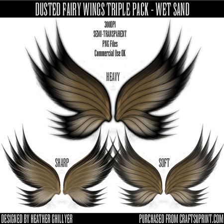 Dr00021 Dusted Fairy Wings Triple Pack - Wet Sand