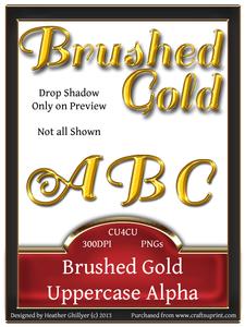 Brushed Gold Uppercase Alphabet