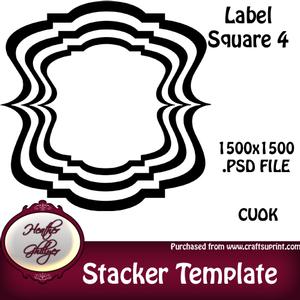 Stacker/pyramage Template - Label Square 4