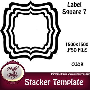 Stacker/pyramage Template - Label Square 7