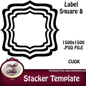 Stacker/pyramage Template - Label Square 8