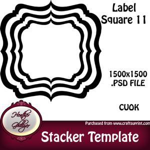 Stacker/pyramage Template - Label Square 11