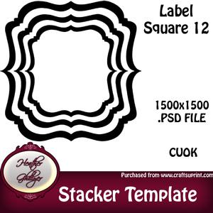 Stacker/pyramage Template - Label Square 12