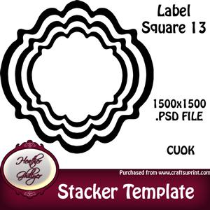Stacker/pyramage Template - Label Square 13