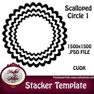 Stacker/pyramage Template - Scalloped Circle 1