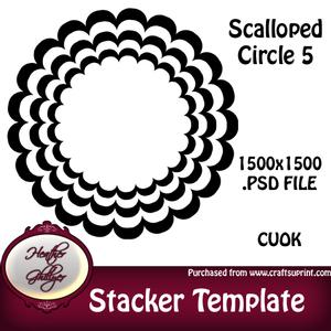 Stacker/pyramage Template - Scalloped Circle 5