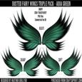 Dr00002 Dusted Fairy Wings Triple Pack - Aqua Green