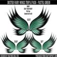 Dr00003 Dusted Fairy Wings Triple Pack - Pastel Green