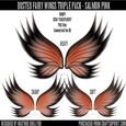 Dr00008 Dusted Fairy Wings Triple Pack - Salmon Pink